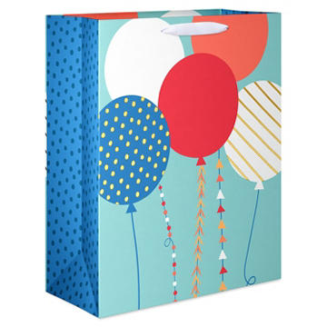 American Greetings Balloons On Teal Birthday Extra Large Gift Bag
