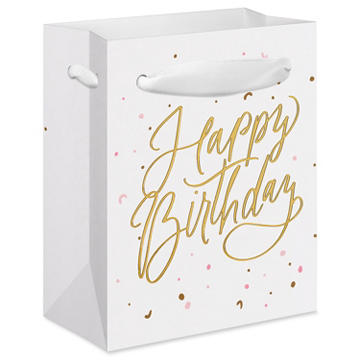 American Greetings Script Happy Birthday Confetti Mini Birthday Gift Bag