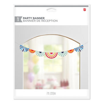 American Greetings Multi-Colored Paper Fan Party Banner Decoration