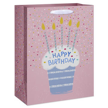 American Greetings Cupcake Large Pink Birthday Gift Bag