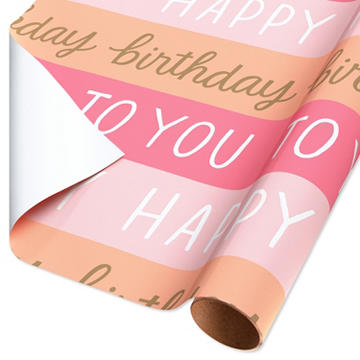 American Greetings Happy Birthday to You Striped Wrapping Paper, 40 sq. ft.