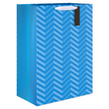 American Greetings Blue Chevron Everyday Jumbo Gift Bag with Tag
