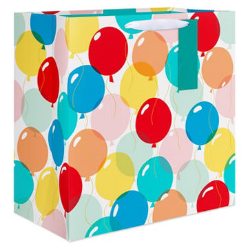 American Greetings Balloons Birthday Jumbo Square Gift Bag with Tag