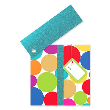 American Greetings Flip Top Present Dots Glitter Birthday Gift Card Holder