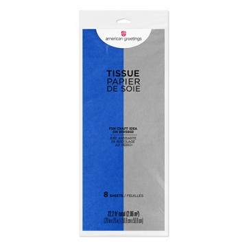 American Greetings Royal Blue & Grey Tissue Paper Bundle, 8 ct