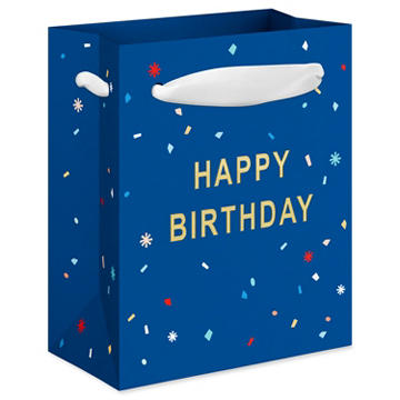American Greetings Happy Birthday Dark Blue Mini Birthday Gift Bag