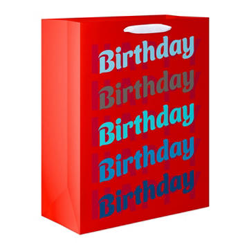 American Greetings Happy Birthday Extra Large Red Gift Bag