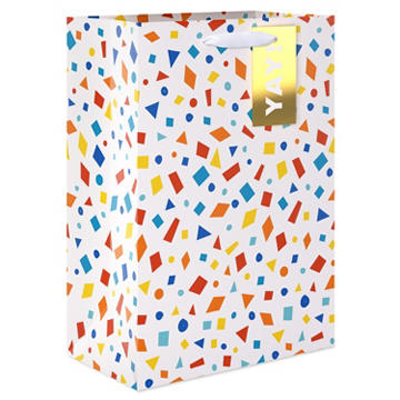 American Greetings Yay Confetti Medium White Gift Bag with Hang Tag