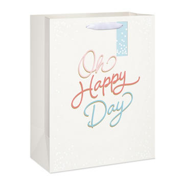American Greetings Oh Happy Day Large Ivory Wedding Gift Bag