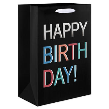 American Greetings Medium Black Birthday Gift Bag