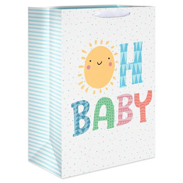 American Greetings Oh Baby White Jumbo Baby Shower Gift Bag