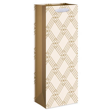 American Greetings Gold Geometric Beverage Bag