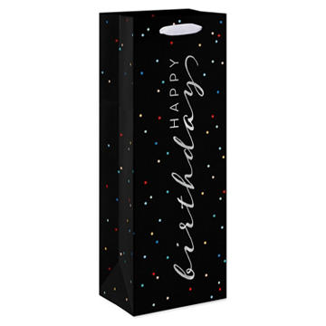 American Greetings Happy Birthday Black Beverage Gift Bag