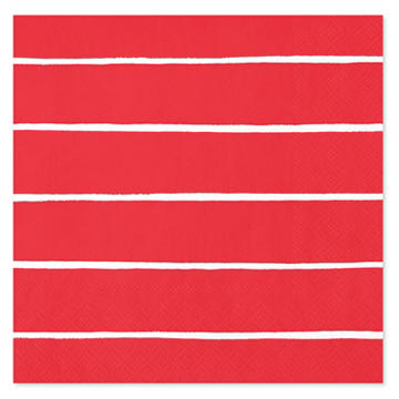 American Greetings Stripes on Red Beverage Napkins