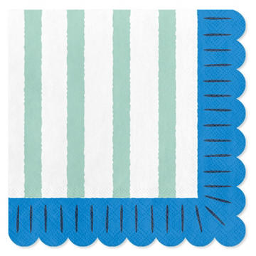 American Greetings Light Green Stripes Beverage Napkins