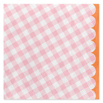 American Greetings Pink Gingham Lunch Napkins