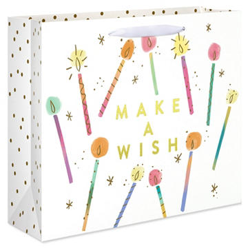American Greetings Make A Wish Birthday Large Horizontal Gift Bag