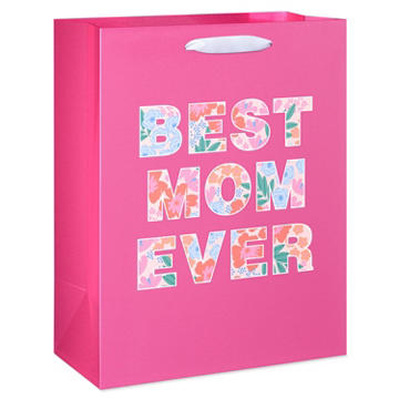 American Greetings Mother's Day Large Gift Bag - Pink Best Mom Ever