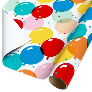 American Greetings Colorful Balloons Birthday Wrapping Paper, 20 sq. ft.