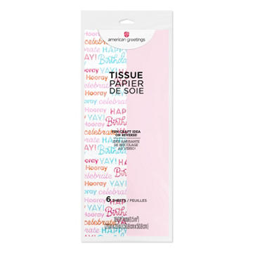 American Greetings Flamingo Pink & Birthday Tissue Paper, 6 ct