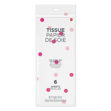 American Greetings Pink Dots on White Gift Tissue Paper, 6 ct