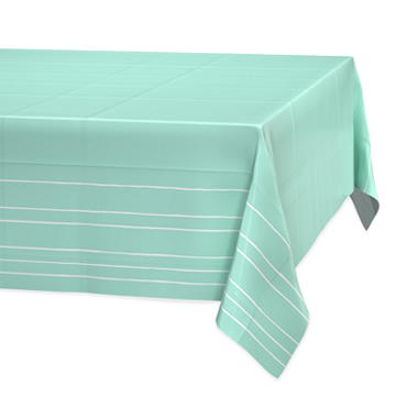 American Greetings Green with White Stripes Plastic Table Cover