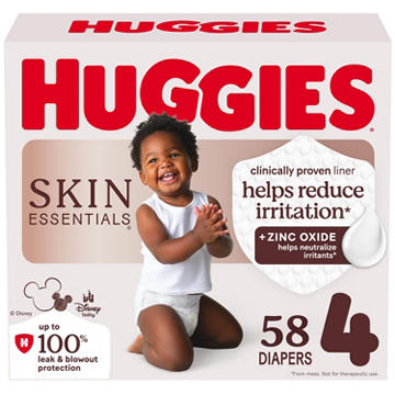 Huggies Skin Essentials Baby Diapers, Size 4 (22-37 lbs)