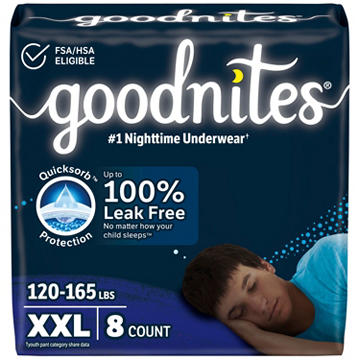 Goodnites Boys' Nighttime Bedwetting Underwear - XXL (120-165 lbs)
