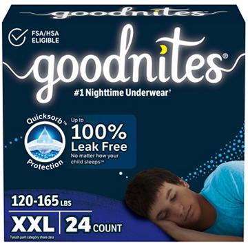 Goodnites Boys' Nighttime Bedwetting Underwear - XXL (120-165 lbs)