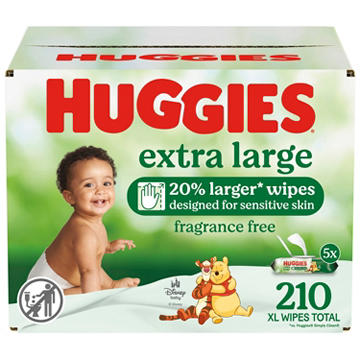 Huggies Extra Large Baby Wipes - Fragrance Free