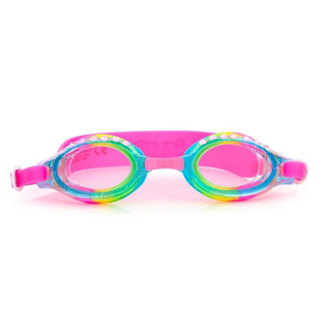 Aqua2ude Glitter Rhinestone Kids Swim Goggle - Pink Yellow & Blue