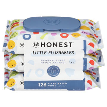 The Honest Company Little Flushables Wipes, 3 pk
