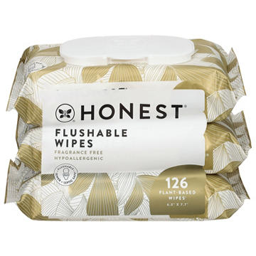 Honest Flushable Wipes - Gilded Wings, 3 pk