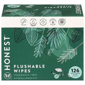 The Honest Company Flushable Plant Based Wipes