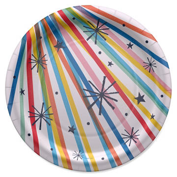 American Greetings Multi-Colored Lines 9" Paper Plates