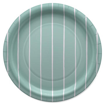 American Greetings Stripes on Green 9" Paper Plates