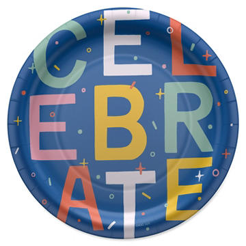 American Greetings Celebrate on Blue 9" Paper Plates