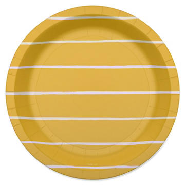 American Greetings Stripes on Yellow 7" Paper Plates