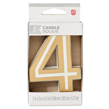 American Greetings Number 4 Gold Birthday Candle