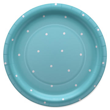 American Greetings Polka Dots on Blue 9" Paper Plates