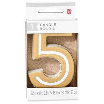 American Greetings Number 5 Gold Birthday Number Candle