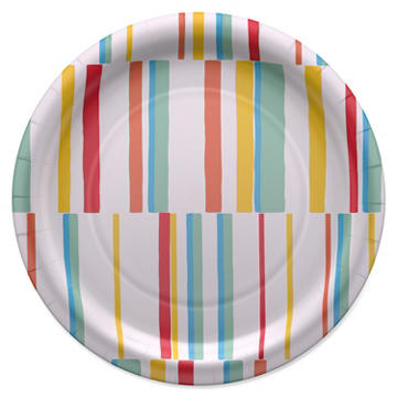 American Greetings Multi-Colored Lines 9" Paper Plates