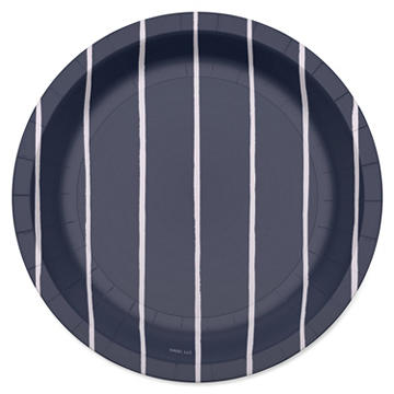 American Greetings Stripes on Navy 7" Paper Plates,