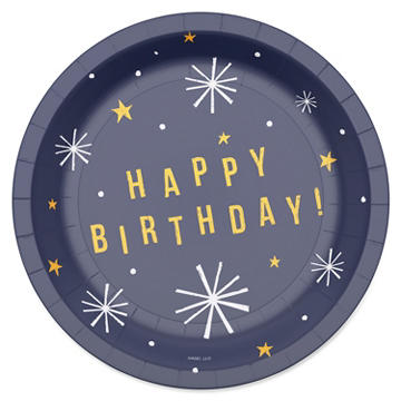 American Greetings Happy Birthday on Navy 7" Paper Plates