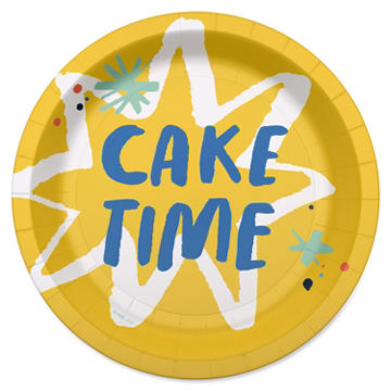 American Greetings Cake Time 7" Birthday Paper Plates