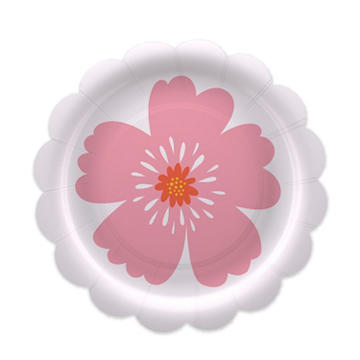 American Greetings Pink Flower 7" Paper Plates
