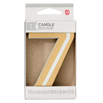 American Greetings Number 7 Gold Birthday Candle