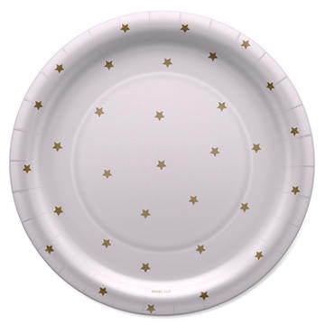 American Greetings Gold Stars on White 9" Paper Plates