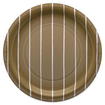 American Greetings Stripes on Gold 9" Paper Plates
