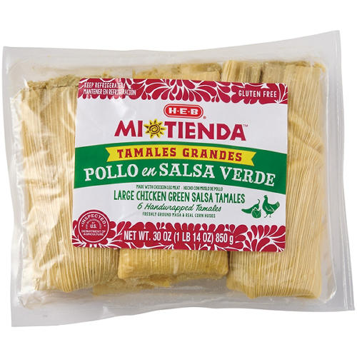 H-E-B Mi Tienda Tamales Grandes Pollo con Salsa Verde - Chicken Green Salsa